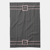 Schwarz mit Pink Pinstripes Küche Handtuch (Vertikal)