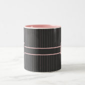 Schwarz mit Pink Pinstripes Tasse (Mittel)