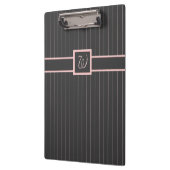 Schwarz mit Pink Pinstripes Zwischenablage Klemmbrett (Links)