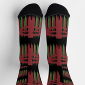 SCHWARZ MIT PLUM UND GRÜNEN PATTERN SOCKEN (Oben)