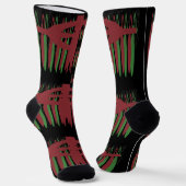 SCHWARZ MIT PLUM UND GRÜNEN PATTERN SOCKEN (Gewinkelt)