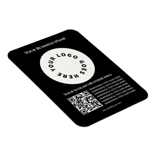 Schwarz mit QR-Code fügen Sie Ihren eigenen Text u Magnet (Rechte Seite)