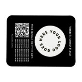 Schwarz mit QR-Code fügen Sie Ihren eigenen Text u Magnet (Horizontal)