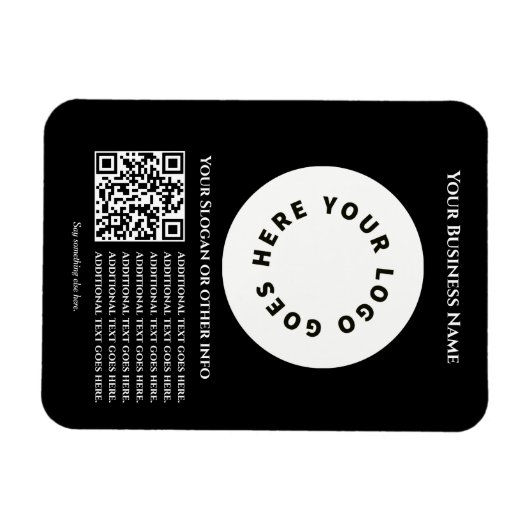 Schwarz mit QR-Code fügen Sie Ihren eigenen Text u Magnet (Horizontal)
