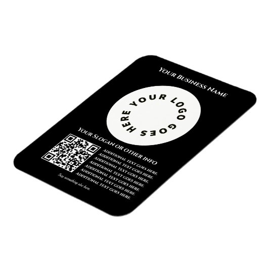 Schwarz mit QR-Code fügen Sie Ihren eigenen Text u Magnet (Linke Seite)