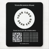 Schwarz mit QR-Code fügen Sie Ihren eigenen Text u Mousepad (Vorne)