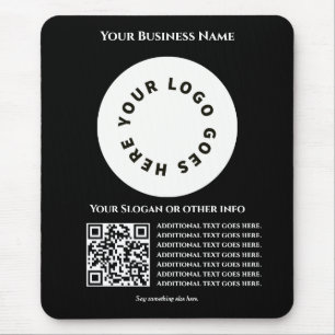 Schwarz mit QR-Code fügen Sie Ihren eigenen Text u Mousepad