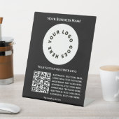Schwarz mit QR-Code fügen Sie Ihren eigenen Text u Sockelschild (In SItu)