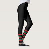 Schwarz mit Red Green Sock> Große Leggings (Rechts)
