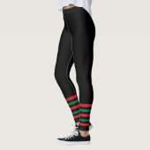 Schwarz mit Red Green Sock> Große Leggings (Links)