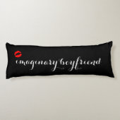 Schwarz mit Red Kiss Lips Fantasiefreund Seitenschläferkissen (Rückseite)