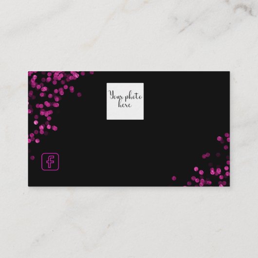 Schwarz mit rosa Design Visitenkarte (Rückseite)