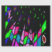 Schwarz mit rosa grün blauen Mustern Funkes Gesche Geschenkpapier (Flach)