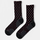schwarz mit rosa Herzen Socken (Links)