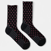 schwarz mit rosa Herzen Socken (Rechts)
