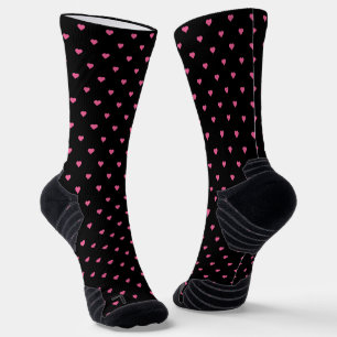 schwarz mit rosa Herzen Socken