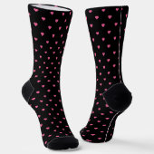 schwarz mit rosa Herzen Socken (Gewinkelt)