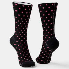 schwarz mit rosa Herzen Socken
