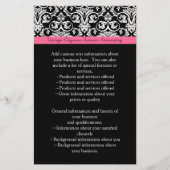 Schwarz mit rosa Leidenschaft Damask Flyer (Vorne)