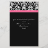 Schwarz mit rosa Leidenschaft Damask Flyer (Hinten)
