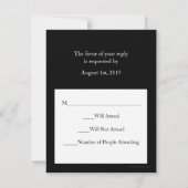 Schwarz mit rosa Leidenschaft für Hochzeitsstimmun RSVP Karte (Rückseite)