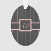 Schwarz mit rosa Pinstripes Akryllische Ornamente (Rückseite)