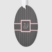 Schwarz mit rosa Pinstripes Akryllische Ornamente (Vorderseite)