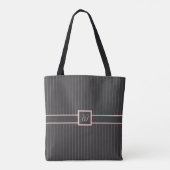 Schwarz mit rosa Pinstripes (All-Over-Print Bag) Tasche (Rückseite)