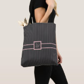 Schwarz mit rosa Pinstripes (All-Over-Print Bag) Tasche (Von Nahem)
