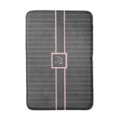 Schwarz mit rosa Pinstripes Bath Mat Badematte (Vorderseite Vertikal)