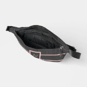 Schwarz mit rosa Pinstripes Bauchtasche (Offen)