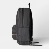 Schwarz mit rosa Pinstripes Bedruckter Rucksack (Rechts)