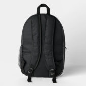 Schwarz mit rosa Pinstripes Bedruckter Rucksack (Rückseite)