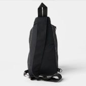 Schwarz mit rosa Pinstripes Crossbody Bag (Rückseite)