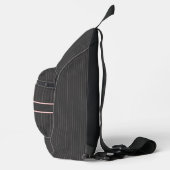 Schwarz mit rosa Pinstripes Crossbody Bag (Rechts)