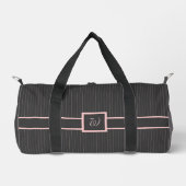 Schwarz mit rosa Pinstripes Duffle Bag (Vorderseite)