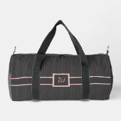 Schwarz mit rosa Pinstripes Duffle Bag (Rückseite)