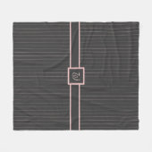 Schwarz mit rosa Pinstripes Fleece Blankon (Vorderseite (Horizontal))