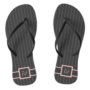 Schwarz mit rosa Pinstripes Flip Flops Badesandalen