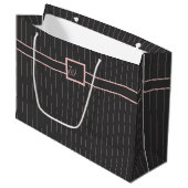 Schwarz mit rosa Pinstripes-Geschenktüte Große Geschenktüte (Vorderseite Schrägansicht)
