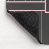 Schwarz mit rosa Pinstripes Mousepad (Ecke)