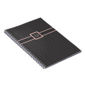Schwarz mit rosa Pinstripes-Notebook Notizblock (Rechte Seite)