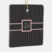 Schwarz mit rosa Pinstripes Ornament (Rechts)