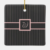 Schwarz mit rosa Pinstripes Ornament (Rückseite)