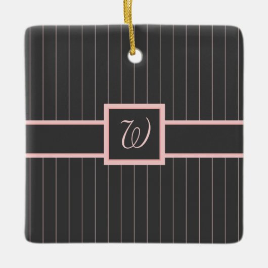 Schwarz mit rosa Pinstripes Ornament (Vorderseite)