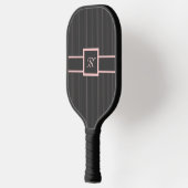 Schwarz mit rosa Pinstripes Pickleball Schläger (Links)