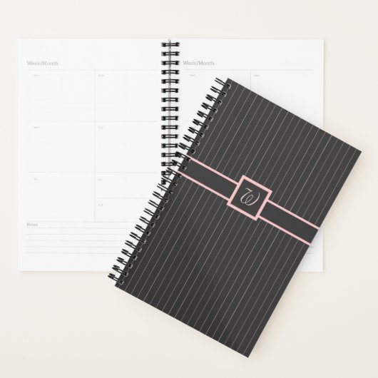 Schwarz mit rosa Pinstripes Planer (Anzeige)