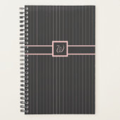 Schwarz mit rosa Pinstripes Planer (Vorderseite)