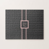 Schwarz mit rosa Pinstripes Puzzle (Horizontal)