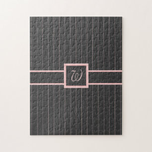 Schwarz mit rosa Pinstripes Puzzle
